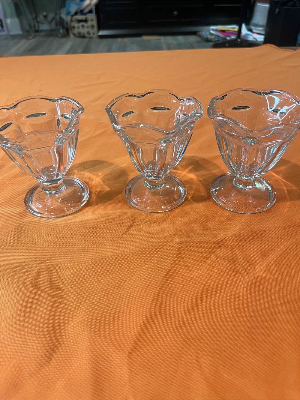 Clear Glass Dessert Cups - Set of 3